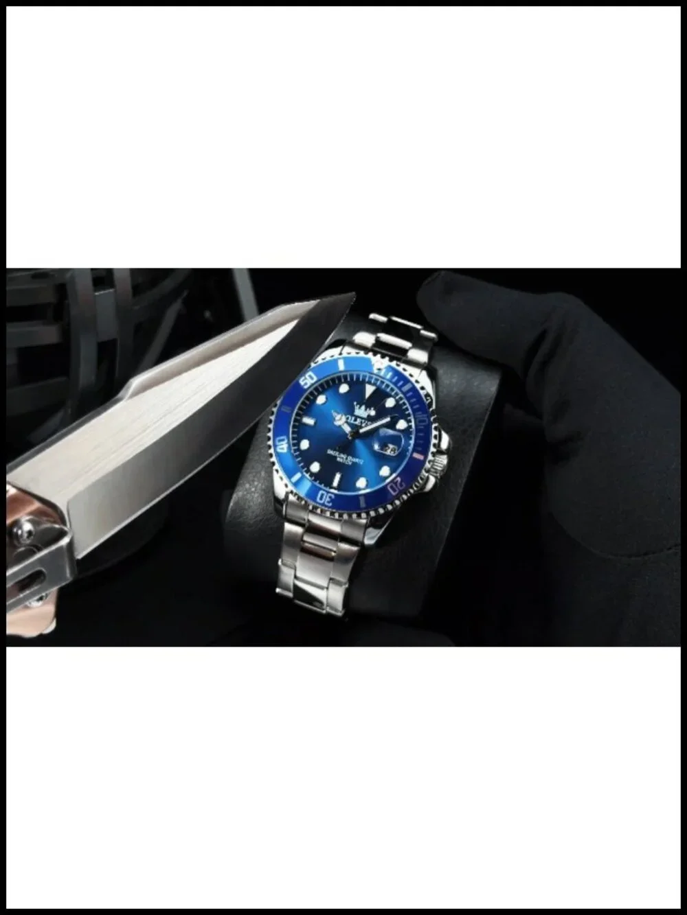 Men's Stainless Steel Quartz Analog Watch 30M Waterproof Luminous Date